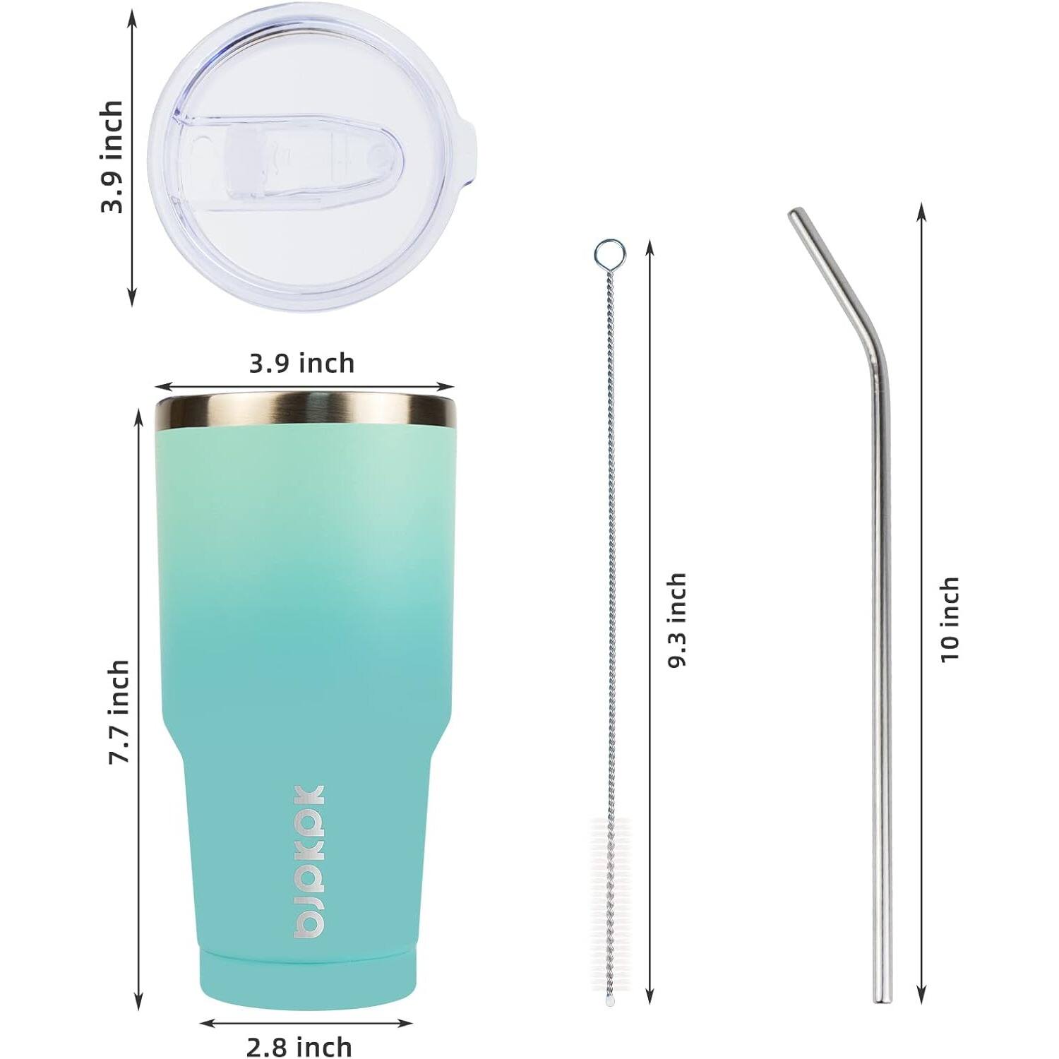 The corrected text is:

- 3.9 inch
- 3.9 inch
- 7.7 inch
- 9.3 inch
- 10 inch
- 2.8 inch