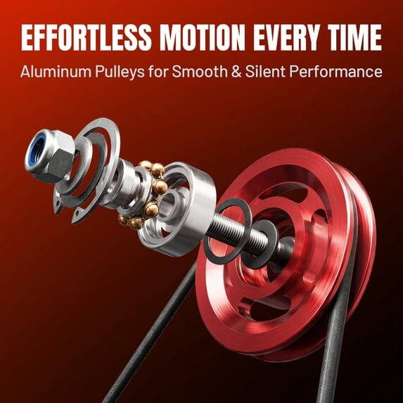 EFFORTLESS MOTION EVERY TIME  
Aluminum Pulleys for Smooth & Silent Performance