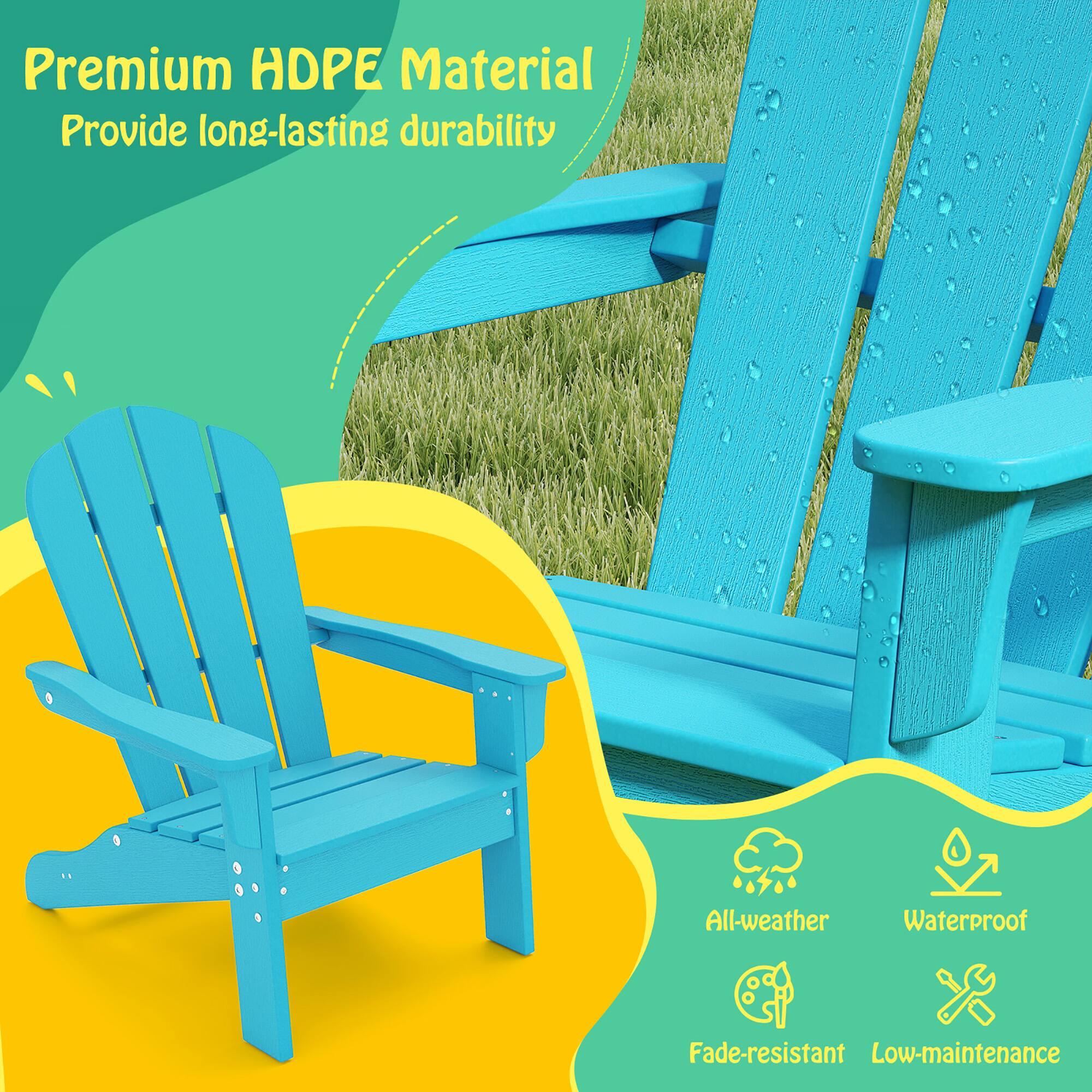 Premium HDPE Material, Provide long-lasting durability, All-weather, Waterproof, Fade-resistant, Low-maintenance