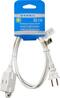 Dynex™ - 4' 3-Outlet Extension Power Cord - White-Front_Standard