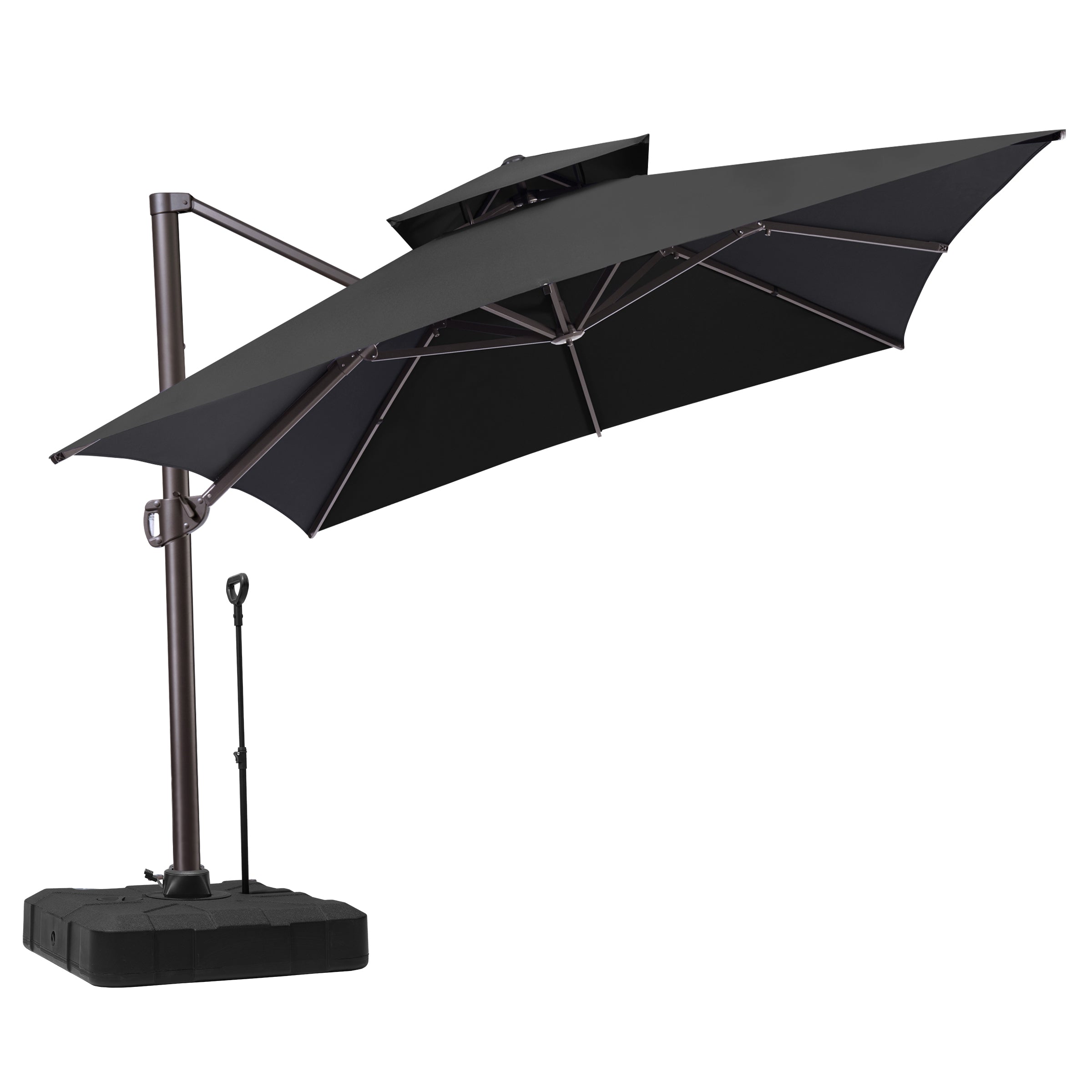 Crestlive Products - 10x13ft Aluminum Double Top Crank Cantilever Patio Umbrella with Base - Black price history on PriceWatchPro