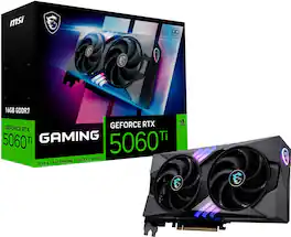MSI - NVIDIA GeForce RTX 5060 Ti 16G GAMING OC 16GB GDDR7 PCI Express Gen 5 Graphics Card - Black