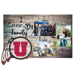 Fan Creations - Utah Utes 11" x 19" I Love My Family Clip Photo Frame - Multicolor
