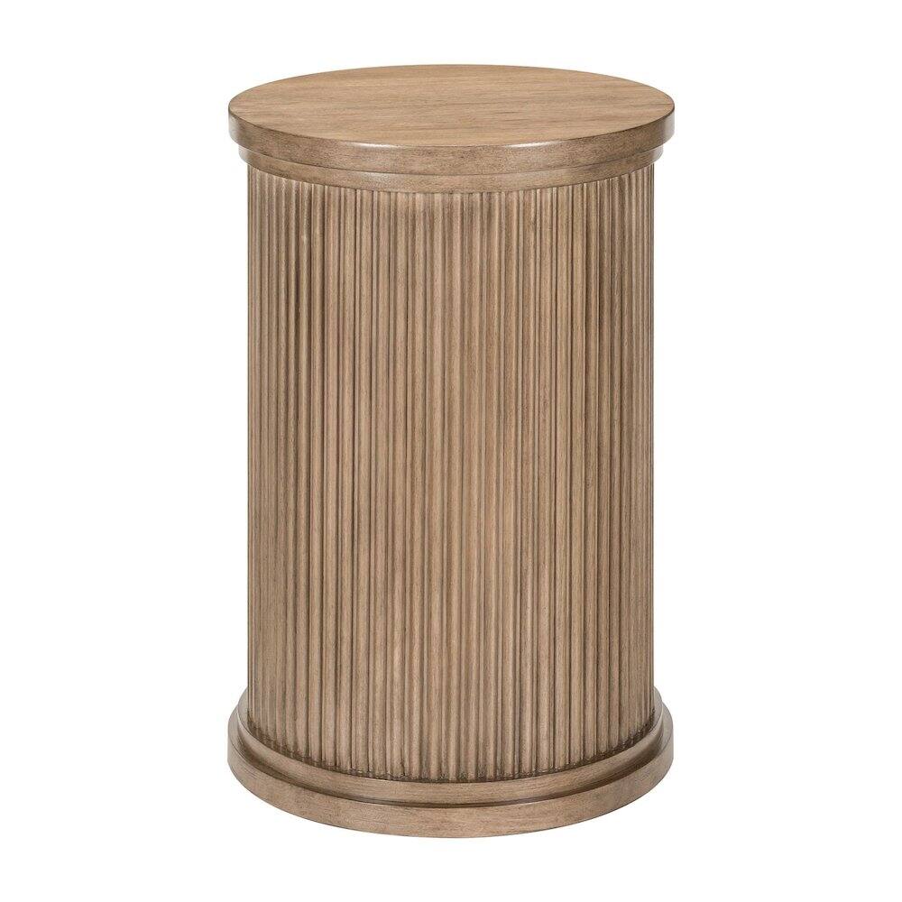 Front. Liberty Furniture Industries - Haven Hills Round Chairside Table for Living Room - Camel Beige Birch Wood - Camel Beige.