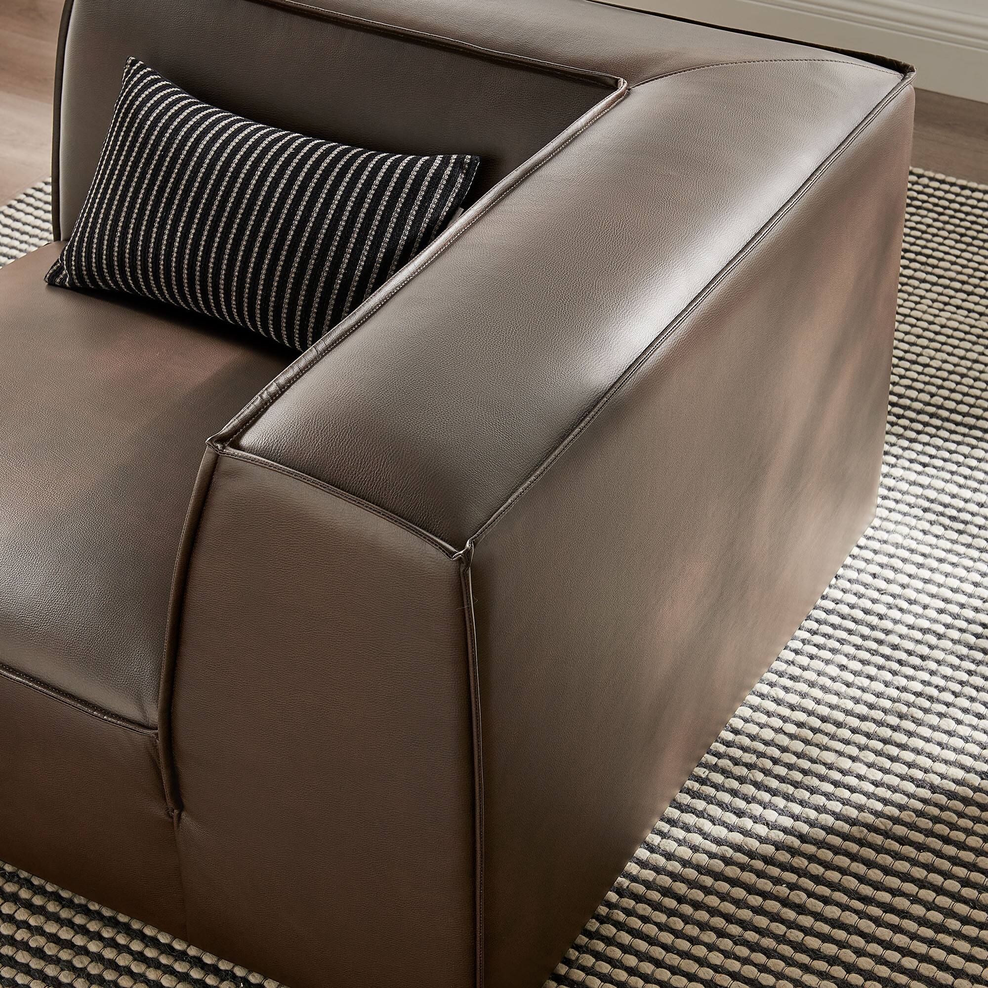 Alt View 8. Modway - Restore Vegan Leather Modular Corner Chair by Modway - Espresso.
