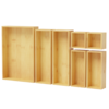 Front. Tooloton - Bamboo Drawer Organizer Set, 7-Piece Wooden Trays for Kitchen, Bathroom, Office and Makeup Storage (Natural) - Natural.