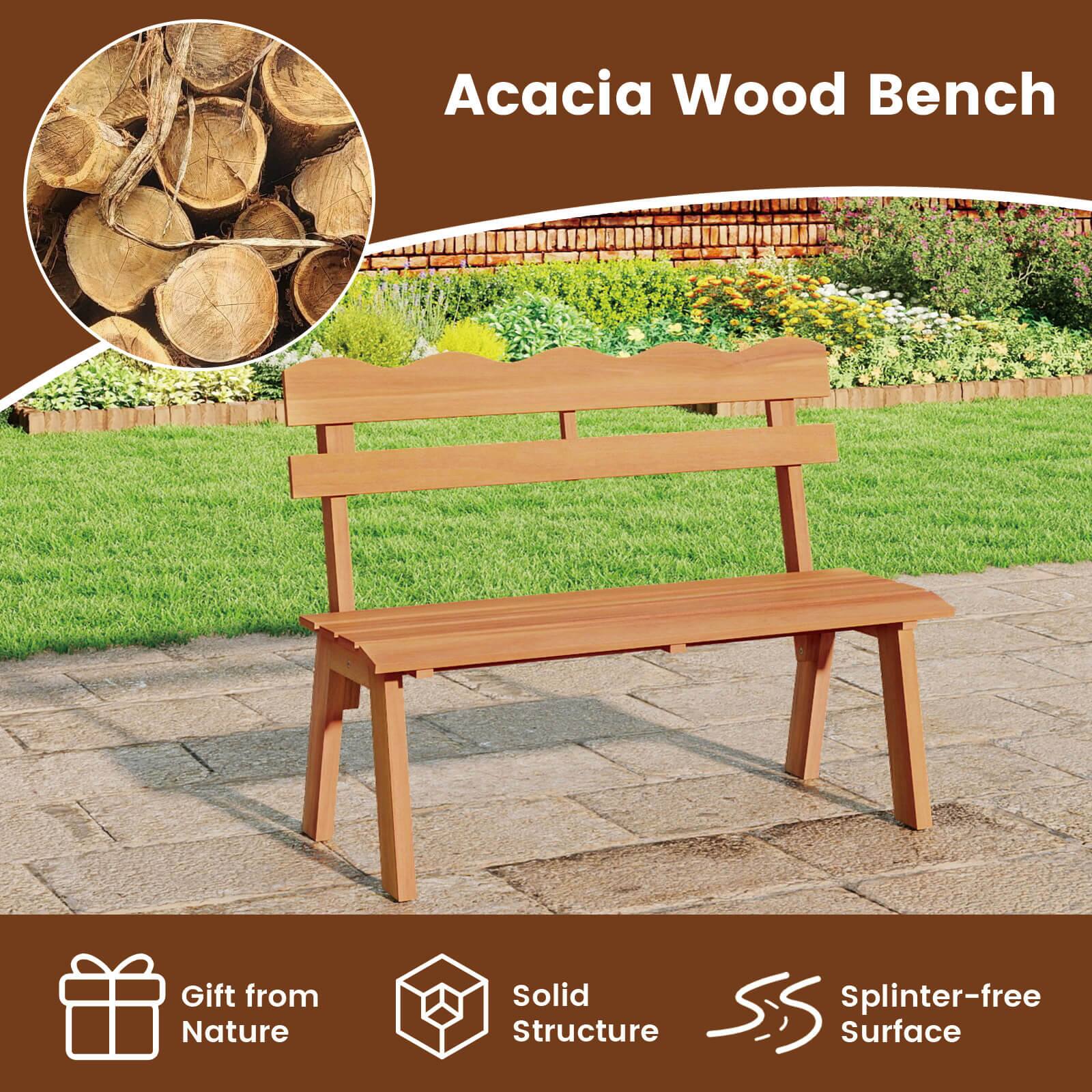 Acacia Wood Bench  
Gift from Nature  
Solid Structure  
Splinter-free Surface