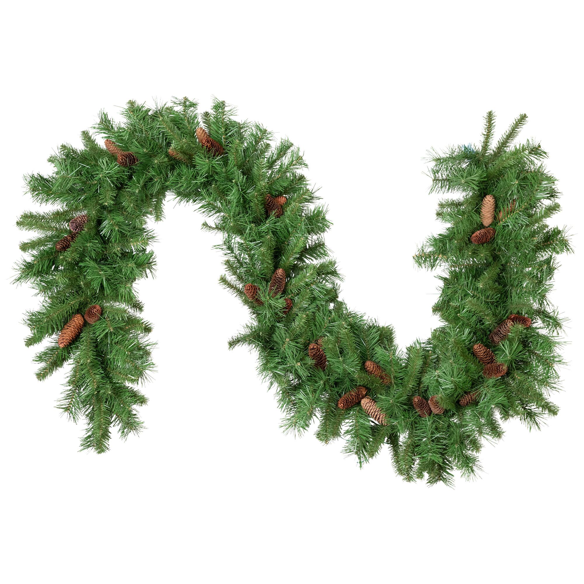 Alt View 1. Northlight - Dakota Red Pine with Pine Cones Artificial Christmas Garland - 9' x 16" - Unlit - Green.