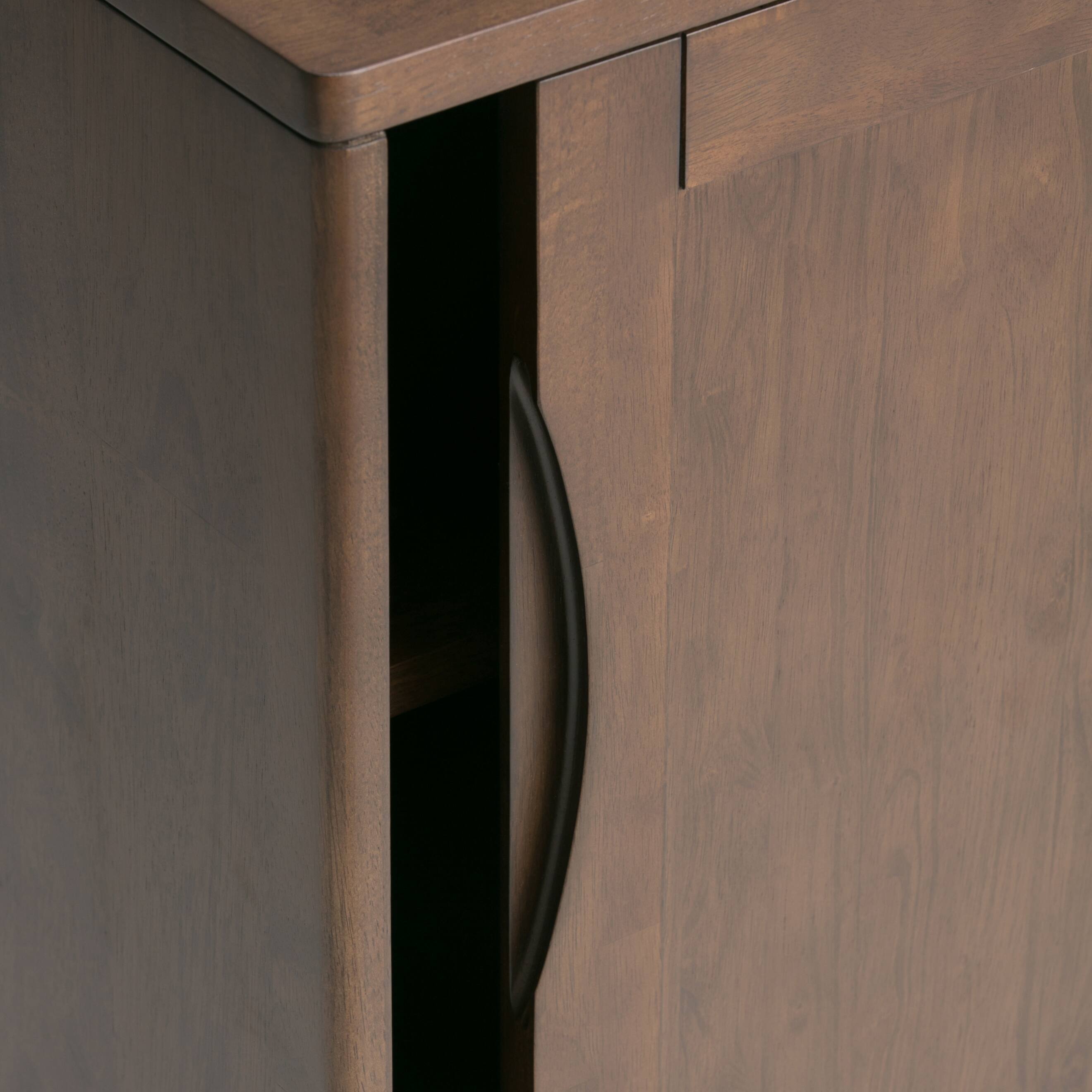 Alt View 7. Simpli Home - Harper Solid Wood 30 inch Storage Cabinet in Walnut Brown (Set of 2) - Walnut Brown.