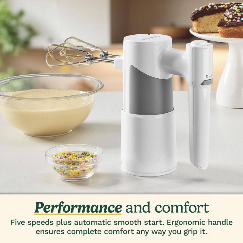 Performance and comfort  
Five speeds plus automatic smooth start. Ergonomic handle ensures complete comfort any way you grip it.