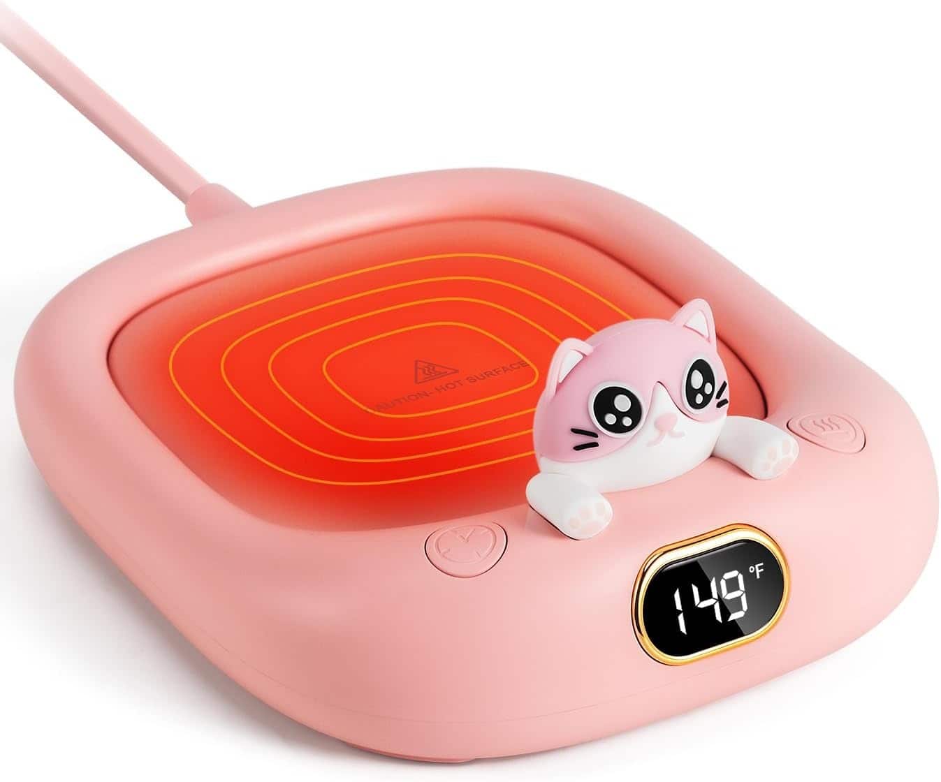 Schertz - Coffee Mug Warmer – Electric Cup Warmer with 2 Heat Settings, Black Rose - Light Pink