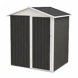 RYHNUYNE - 5.4x4.24 FT Outdoor Garden Storage Shed,Heavy Duty Metal Frame Weather Resistant Tool Shed for Patio - Gray