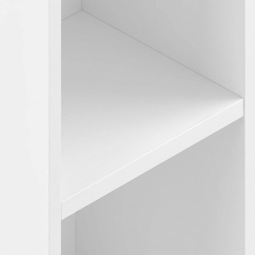 Alt View 1. FurniFact - Wooden white bookcase with simple design and durable build - White.