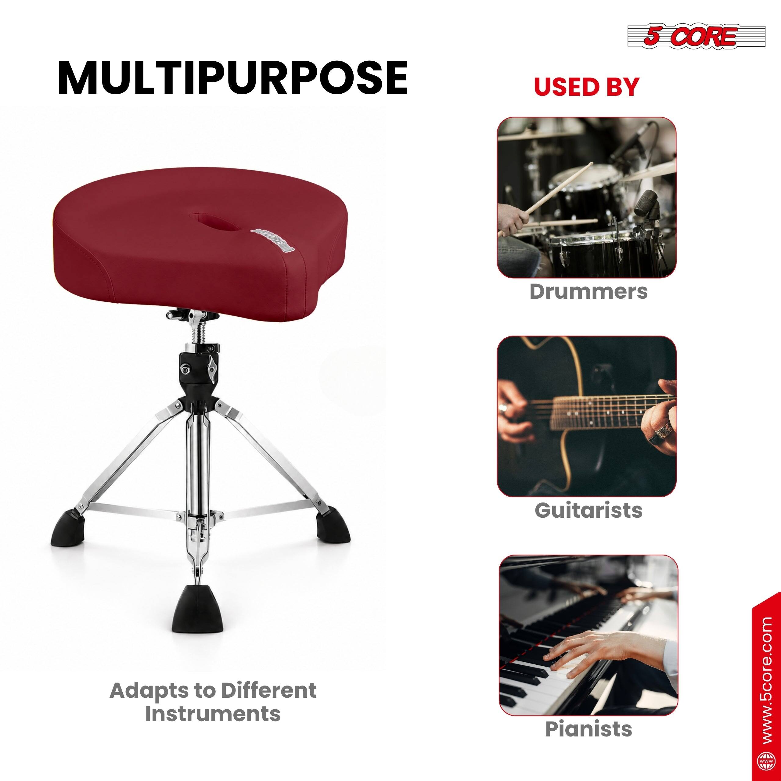 MULTIPURPOSE  
5 CORE  
USED BY  
Drummers  
Guitarists  
Adapts to Different Instruments  
Pianists  
www.5core.com