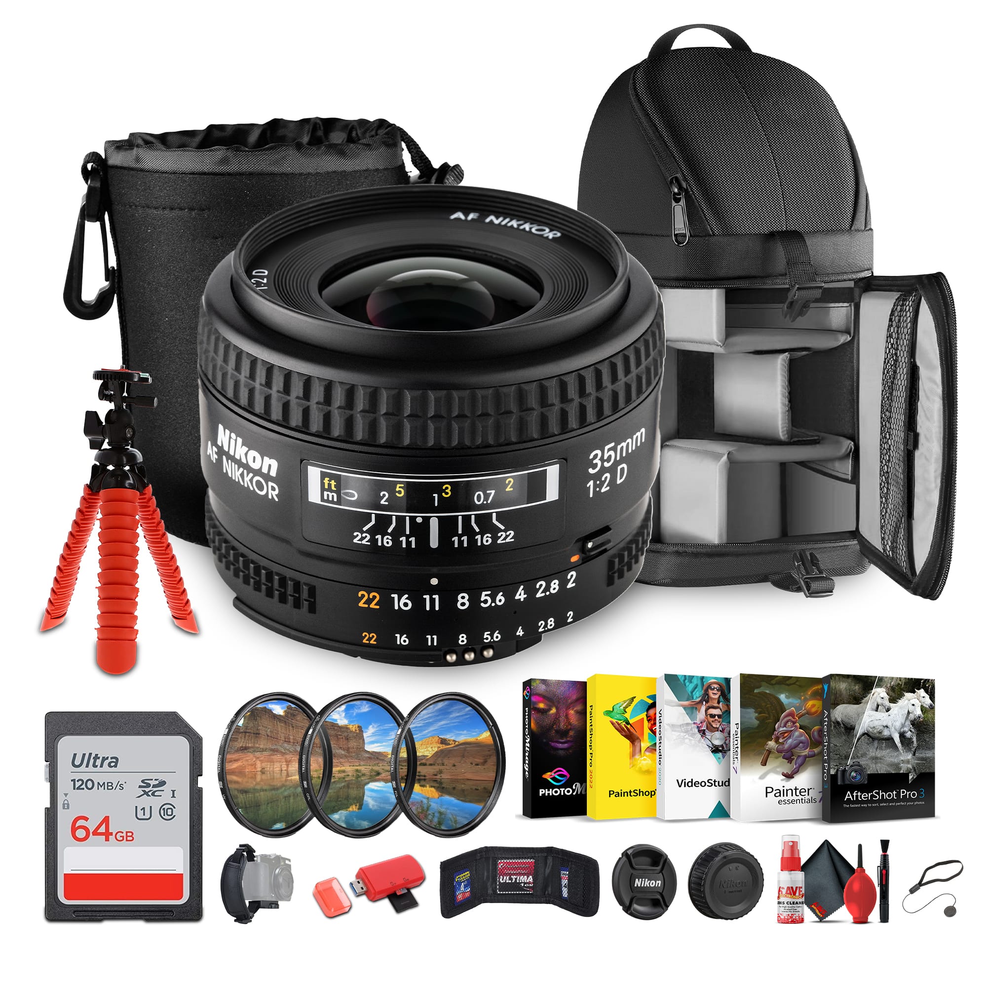 Nikon - AF NIKKOR 35mm f/2D Compact Standard Lens – Lightweight, High Sharpness + More - Black
