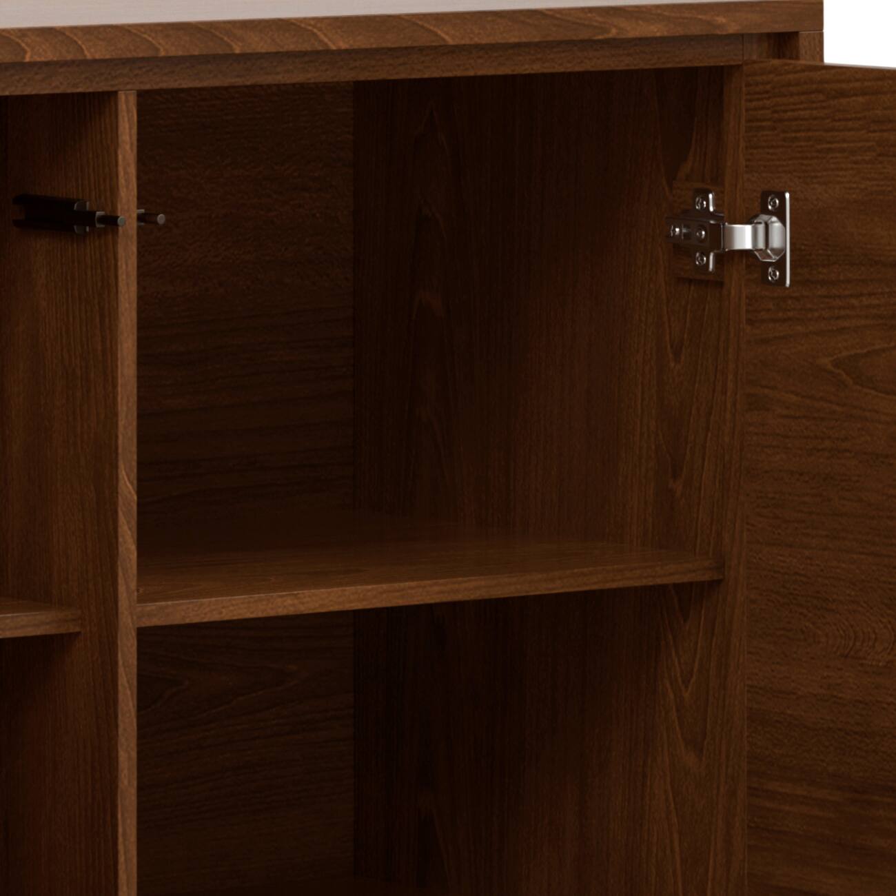 Alt View 14. Simpli Home - Lowry Medium Storage Cabinet - Walnut Veneer.