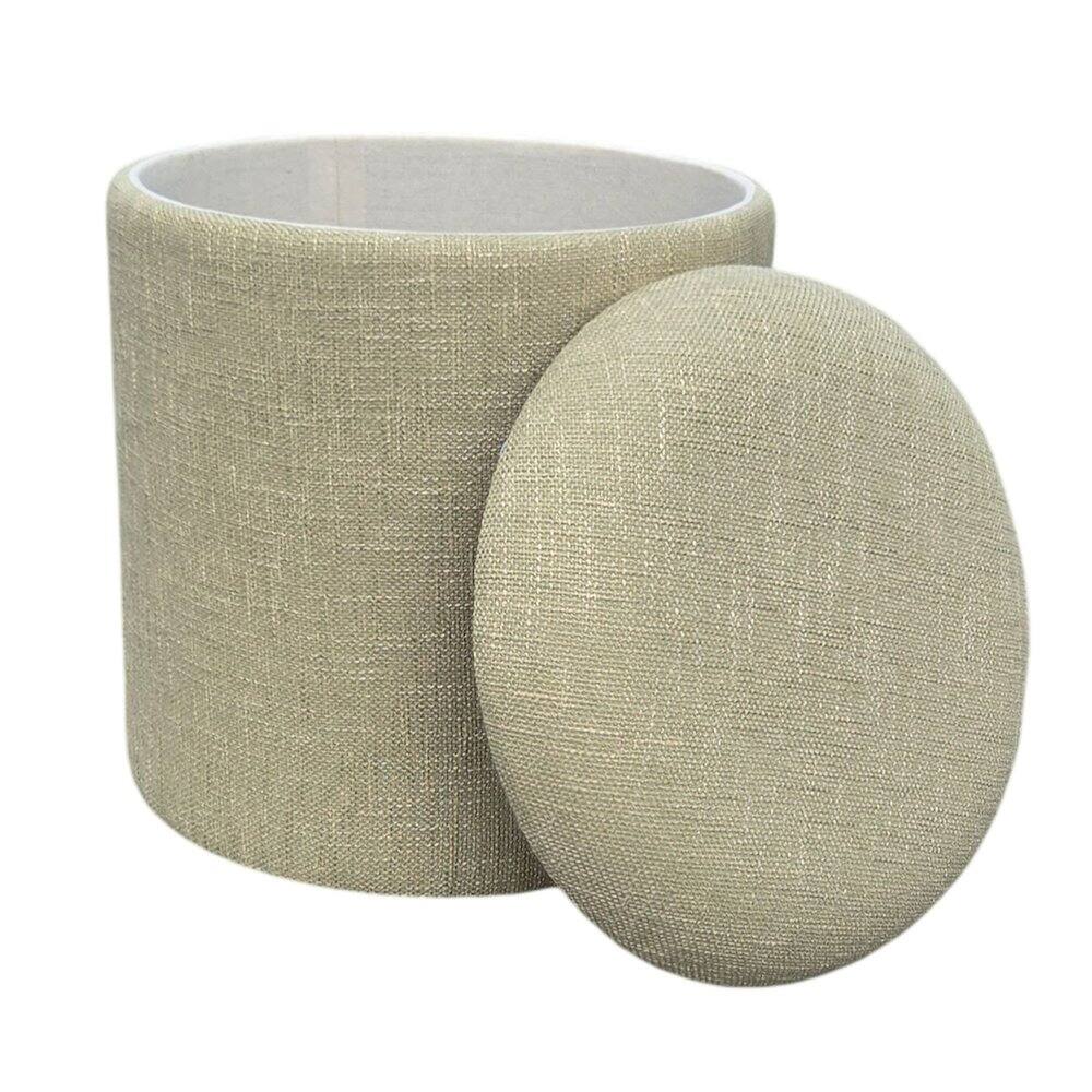 Angle. Carolina Chair & Table - Handwoven Fabric Storage Ottoman - Multi-Purpose Foot Rest Light Green - Light Green.