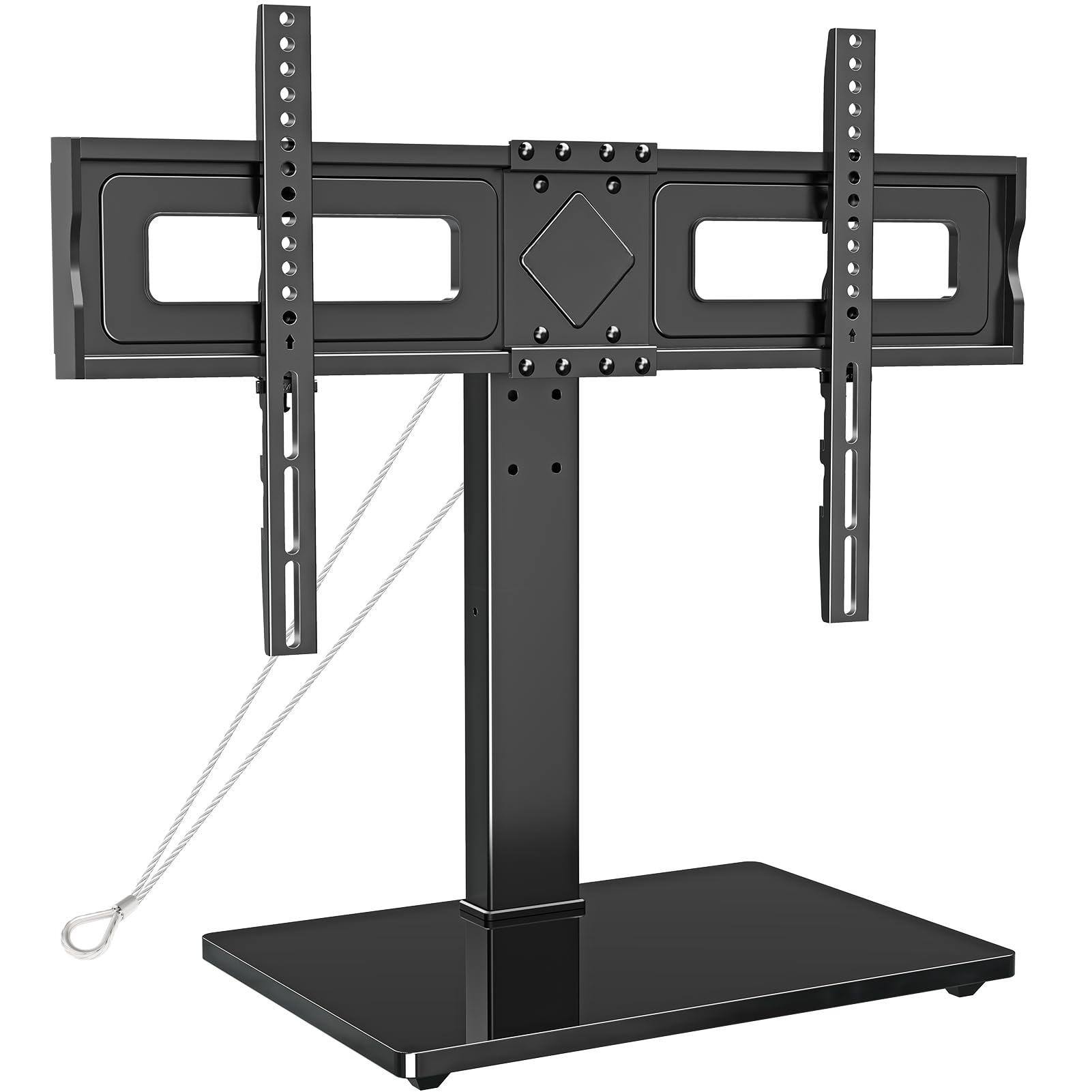 Front. ThinkLink Electronic - Universal Stand Table Top Stands Flat Screen Tvs Height Adjustable Tilt Swivel Mount Tempered Glass Base Hold - Default.