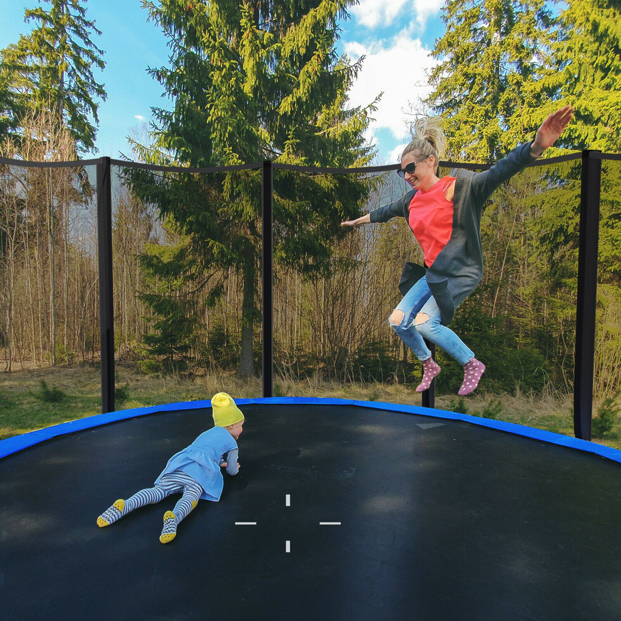 Alt View 2. Gymax - Gymax 10 FT Outdoor Trampoline Bounce Combo W/Safety Closure Net Ladder - Black.