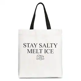 OrnamentallyYou - Stay Salty Melt Ice Canvas Tote Bag - White Black