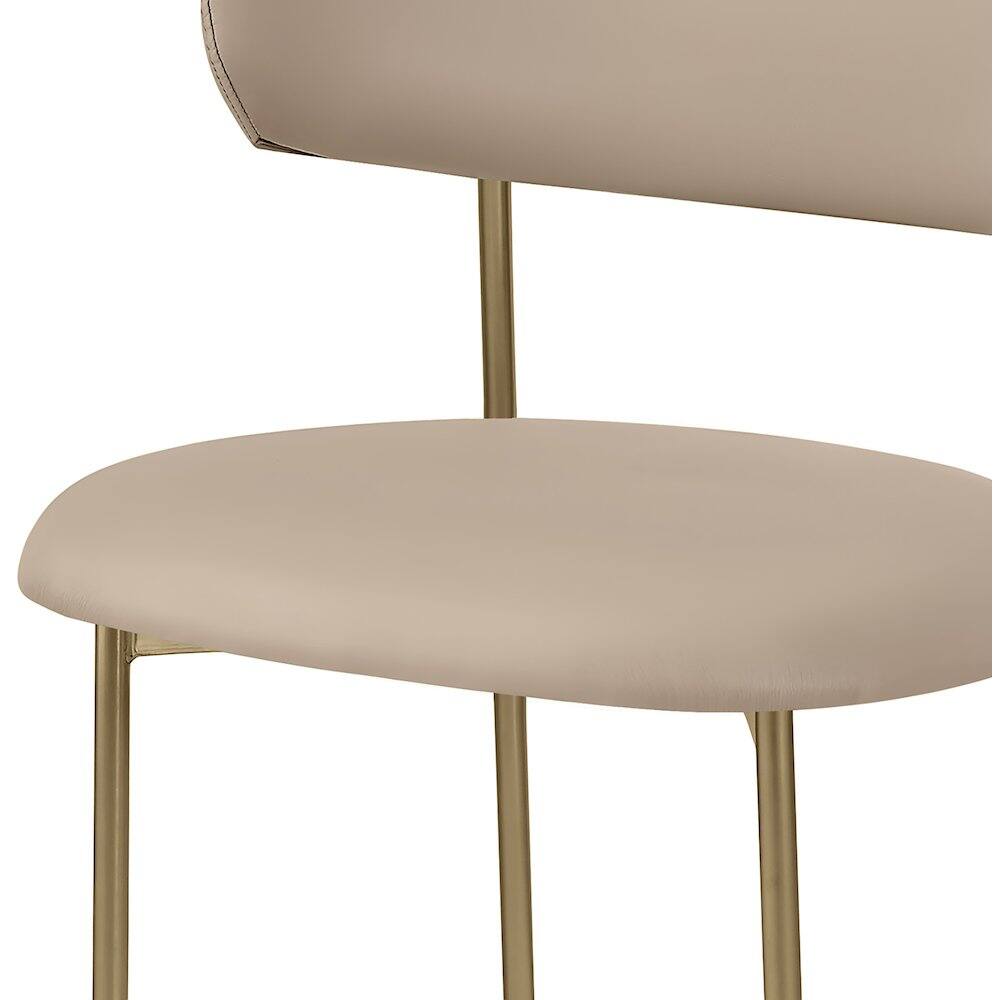 Alt View 4. Meridian Furniture - Lupita Taupe Vegan Leather Dining Chair, Set of 2 - Brown.