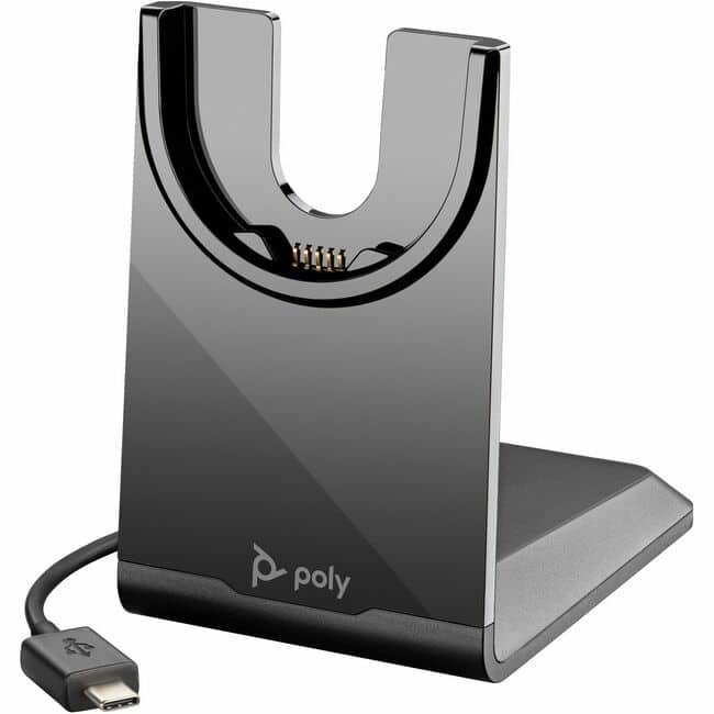 HP - Poly Cradle - Wired - Bluetooth Headset - Charging Capability - USB Type C - Black