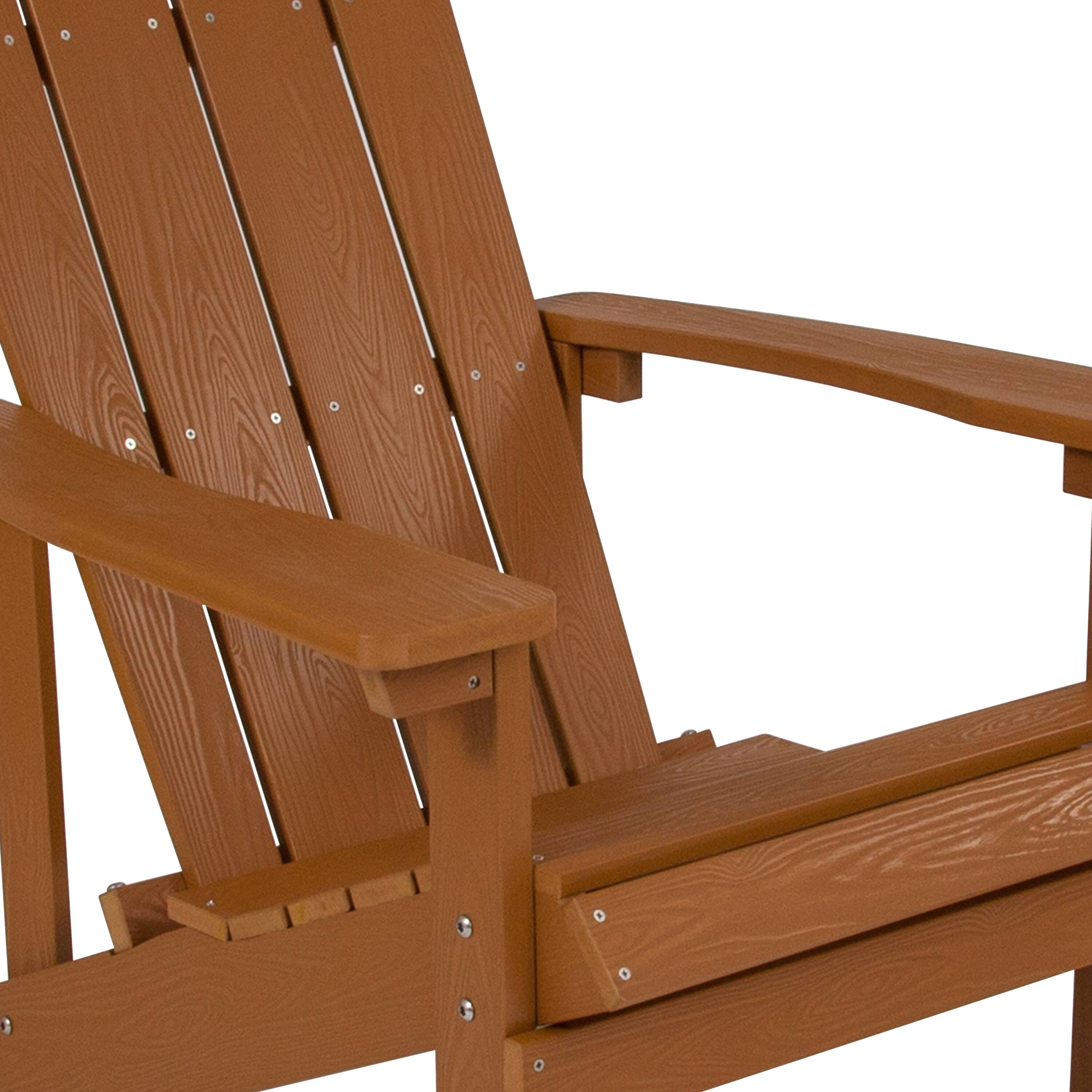 Alt View 8. Emma + Oliver - All-Weather Poly Resin Wood Adirondack Chair - Teak.