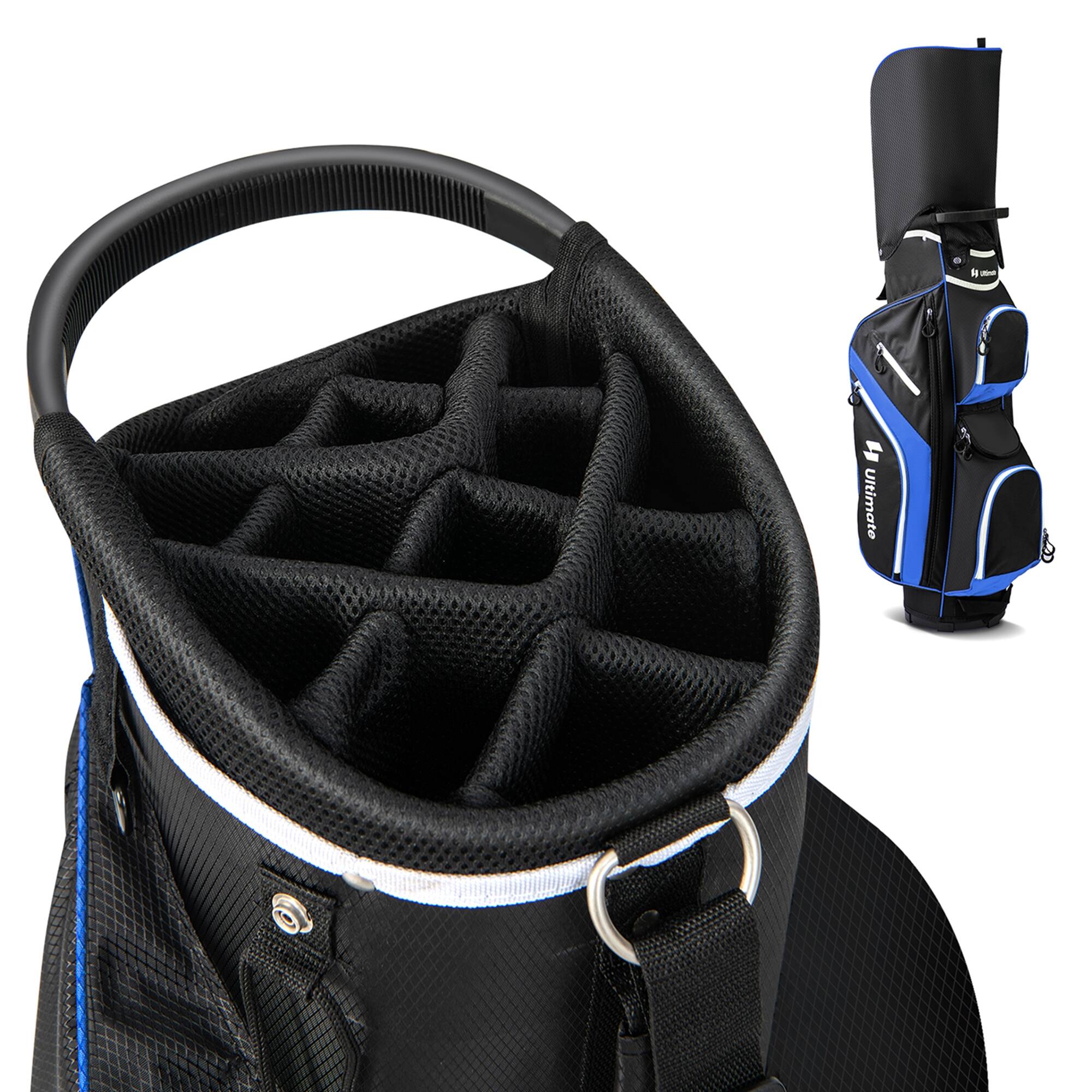Alt View 9. Costway - Costway Lightweight Golf Cart Bag with 14 Way Top Dividers 9 Pockets Rain Hood Cooler Bag Blue - Blue.