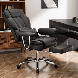 LUCKY ONE - Leather Executive Swivel Office Chair - Black