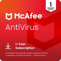 McAfee - AntiVirus (1-Device) Antivirus & Internet Security Software (1-Year Subscription with Auto-Renewal) - Windows [Digital] - Front_Zoom