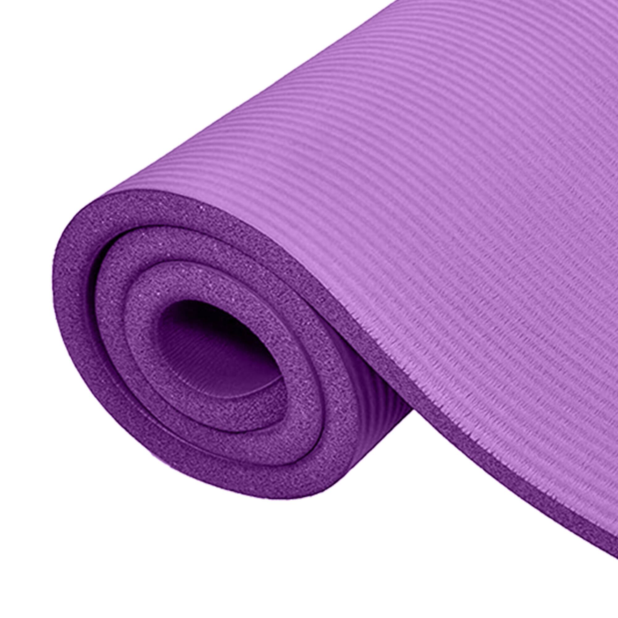 Alt View 8. BalanceFrom Fitness - BalanceFrom Fitness GoCloud 1" Thick Exercise Yoga Mat w/Carry Strap, Purple - Purple.