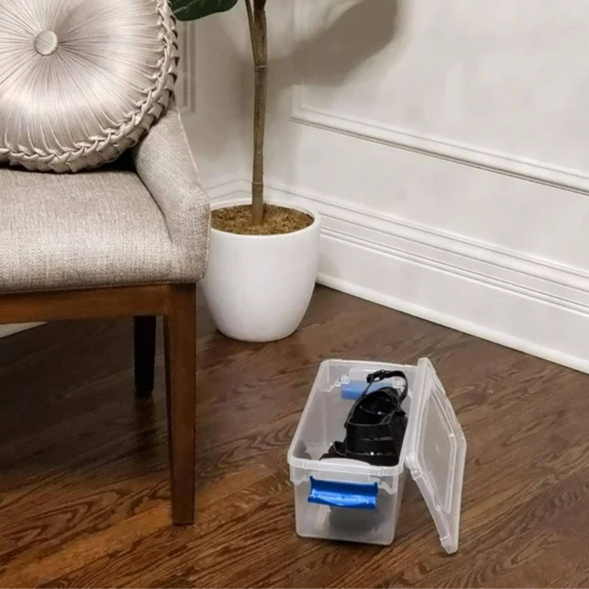 Alt View 7. Homz - Homz 7.5 Quart Secure Latching Clear Plastic Stackable Storage Container,10 Pack - Blue Latch.