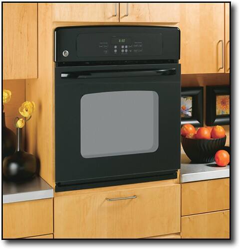 Angle Standard. GE - 27" Built-In Single Wall Oven - Black-on-Black.