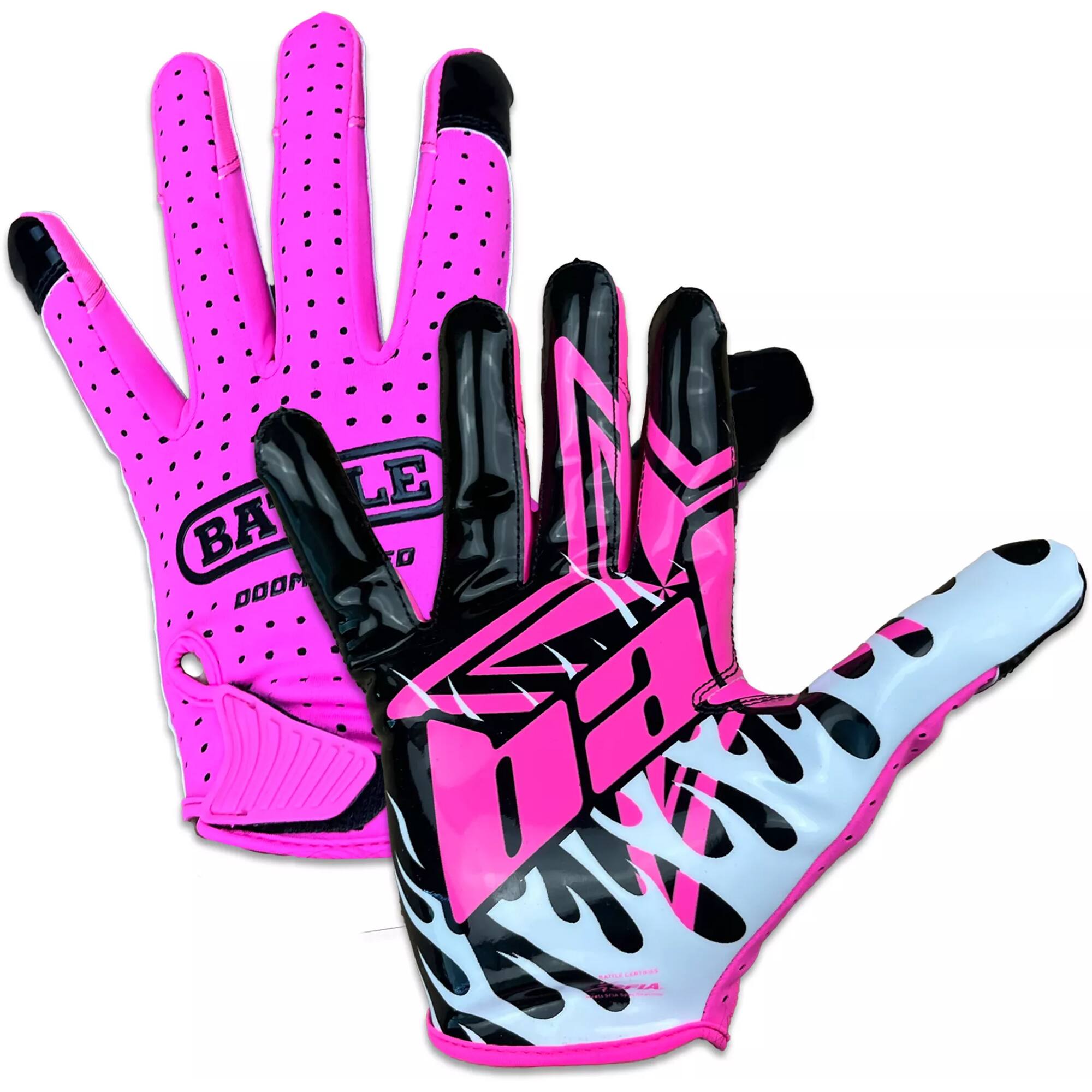 "Battle Sports - ""Astro"" Doom Speed Receiver Football Gloves - Adult Small - Black/Pink" price history on PriceWatchPro