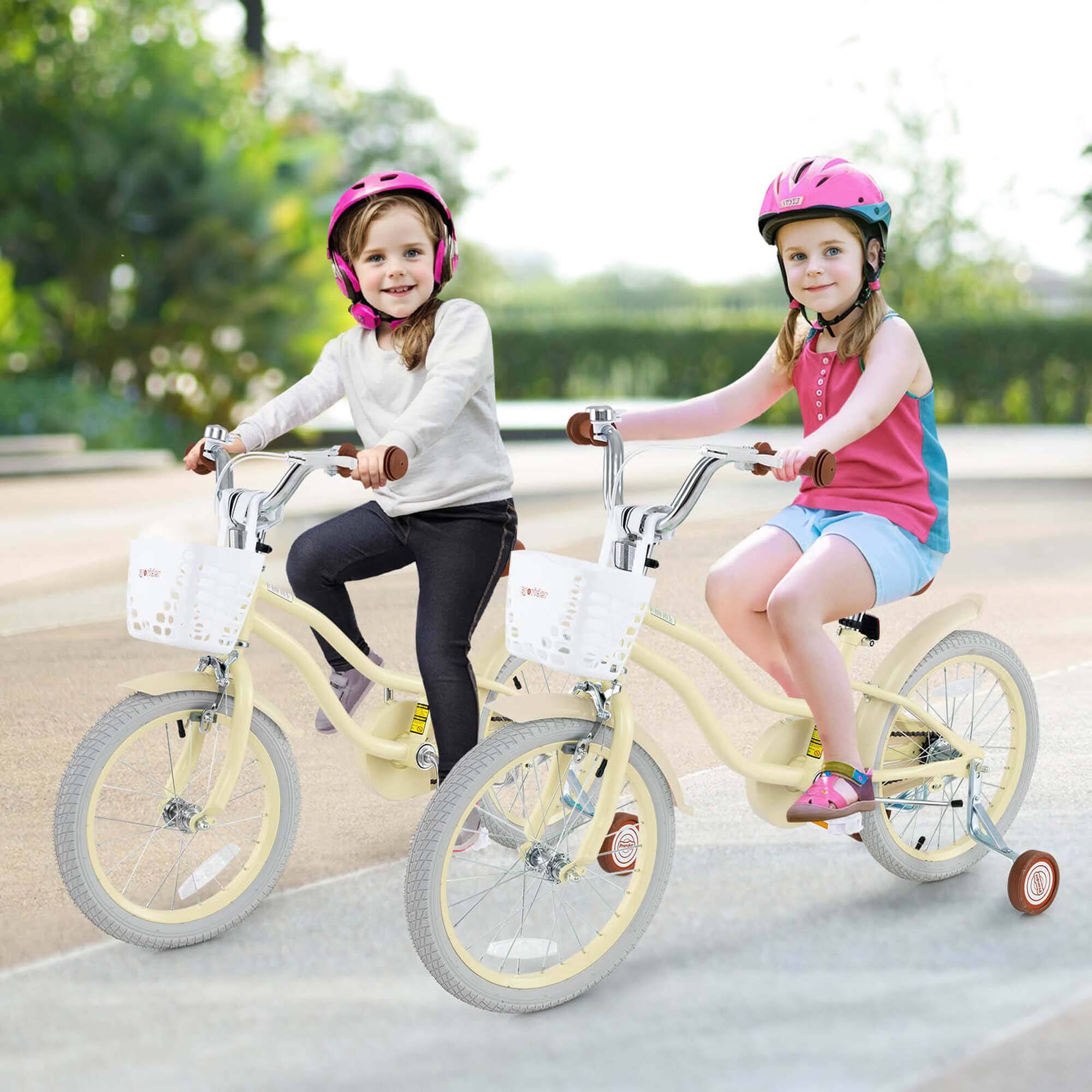 Alt View 1. Costway - Costway 18" Kids Bike Toddler Bicycle with Training Wheel Kickstand for 4-8 Years - Beige.