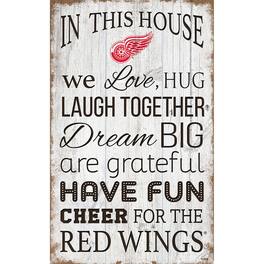 Fan Creations - Detroit Red Wings 11'' x 19'' Team In This House Sign - Multicolor