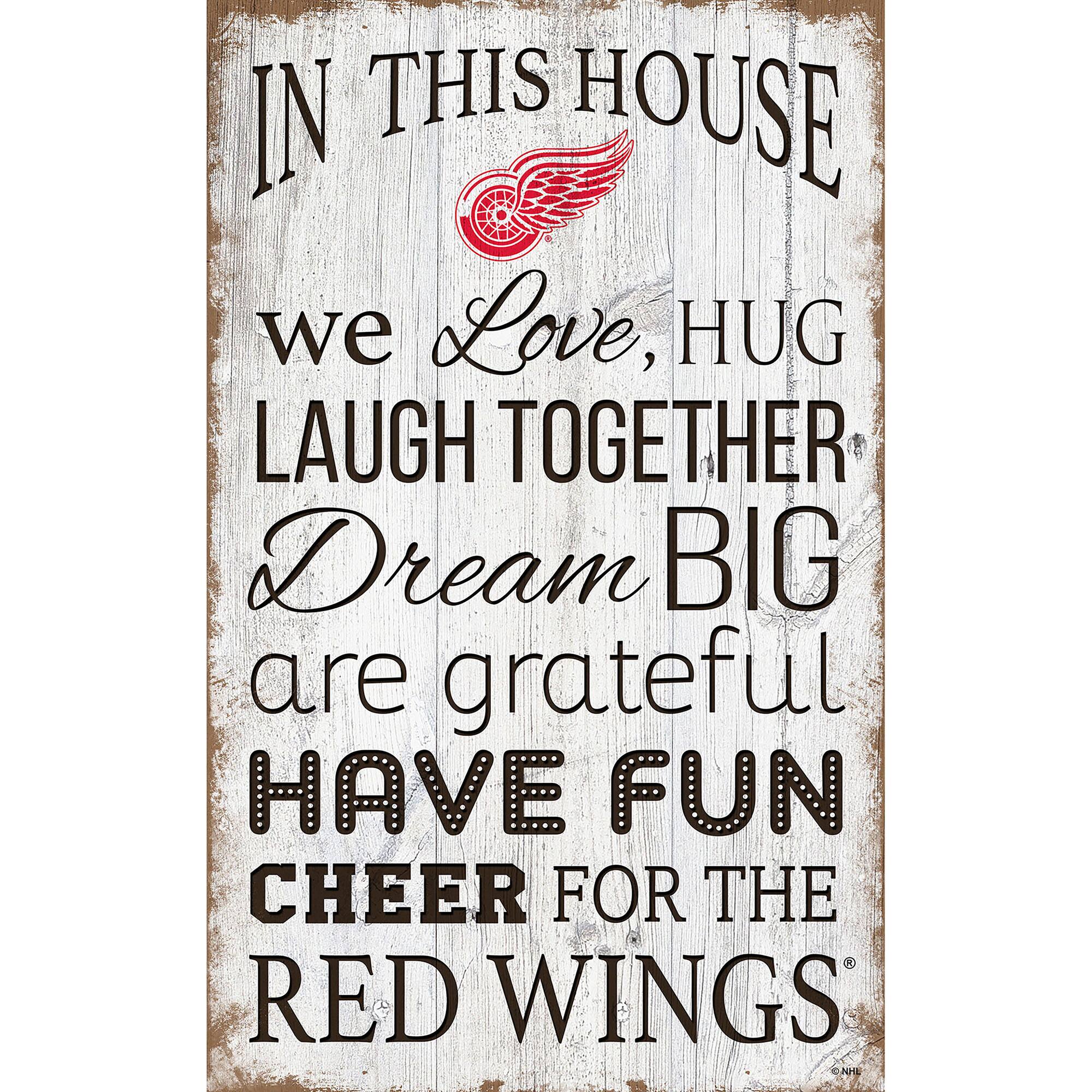 Detroit Red Wings 11'' x 19'' Team In This House Sign