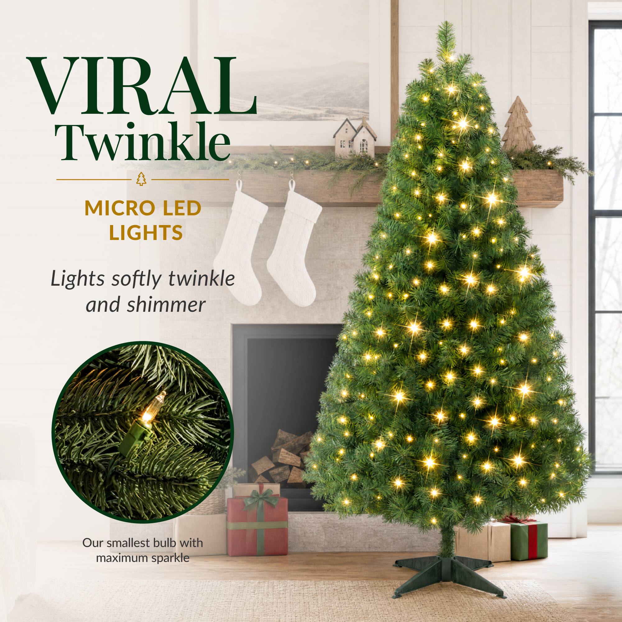 VIRAL Twinkle  
MICRO LED LIGHTS  
Lights softly twinkle and shimmer  
Our smallest bulb with maximum sparkle