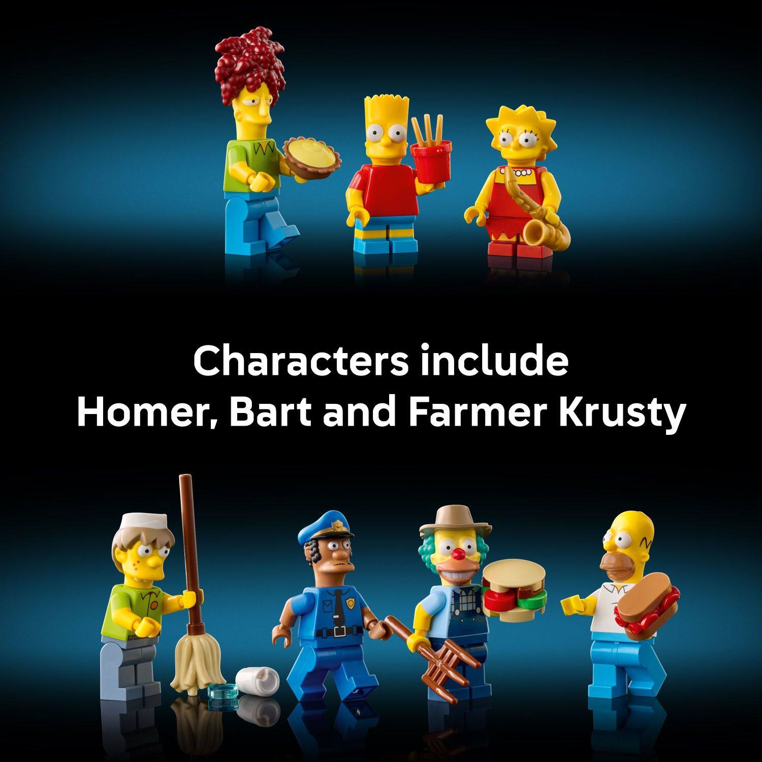 Characters include Homer, Bart and Farmer Krusty