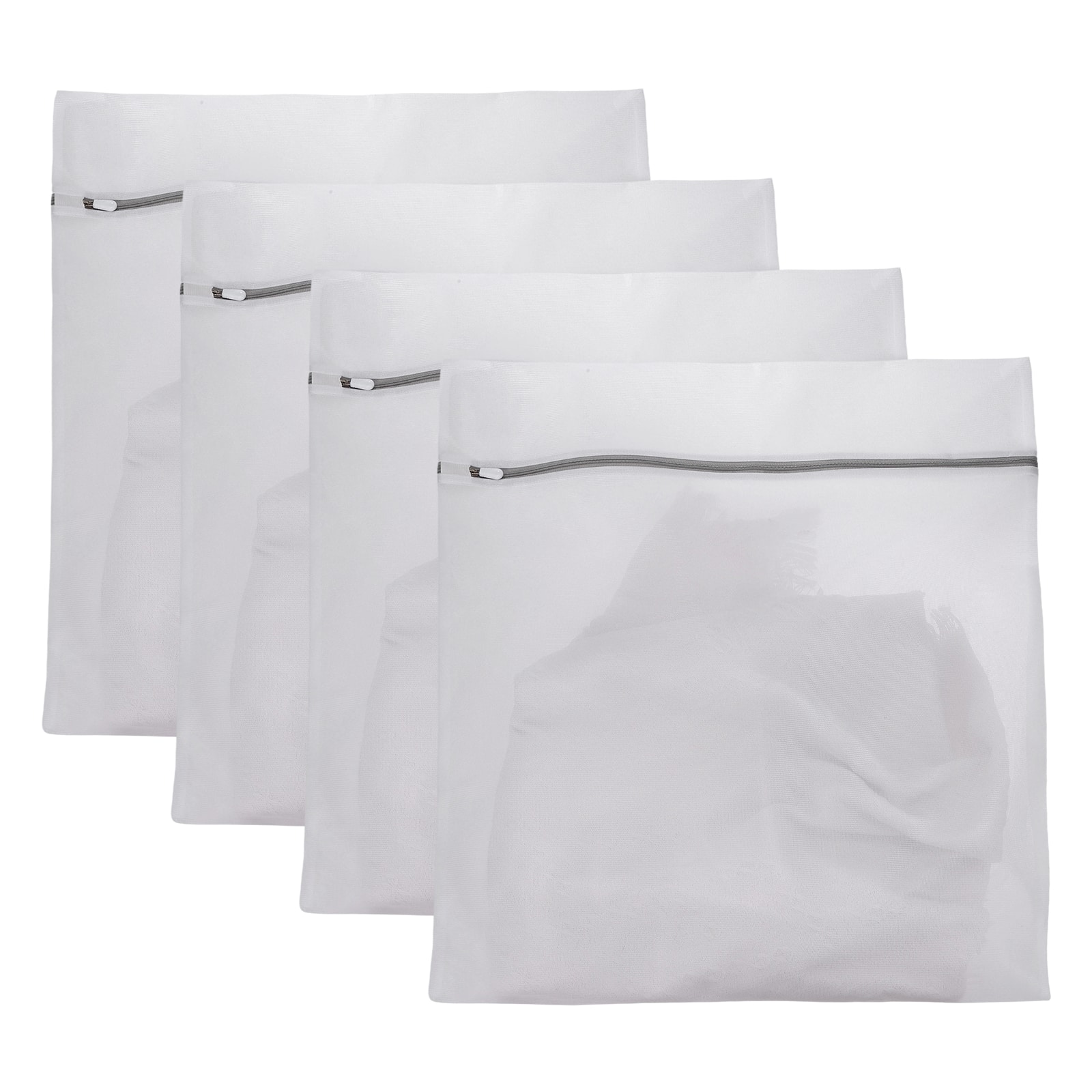 Unique Bargains - 4pcs Mesh Laundry Bags with Zipper Fine Net for Delicates 20x24 Inch for Travel Clothes, Bathroom, Dorm and Bras - Gray price history on PriceWatchPro