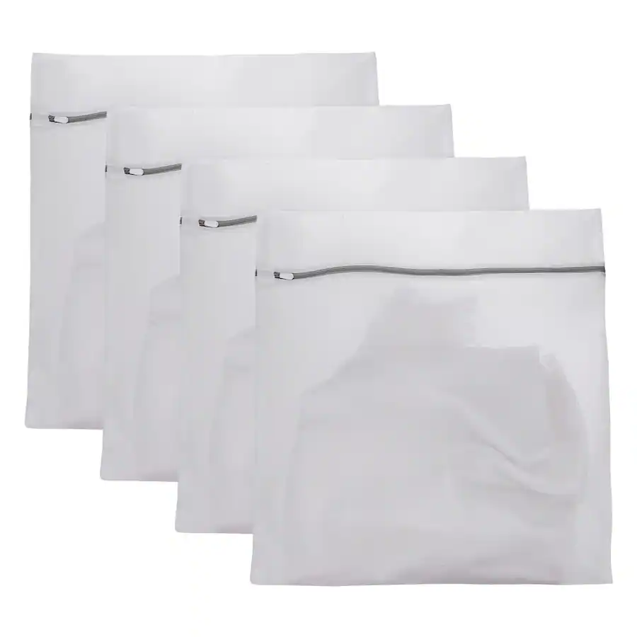 Delictase Unique Bargains 4pcs Mesh Laundry Bags with Zipper Fine Net for ...