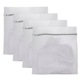 Unique Bargains - 4pcs Mesh Laundry Bags with Zipper Fine Net for Delicates 20x24 Inch for Travel Clothes, Bathroom, Dorm and Bras - Gray