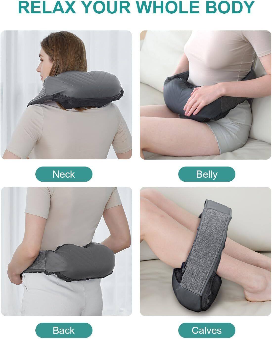 RELAX YOUR WHOLE BODY

Neck  
Belly  
Back  
Calves