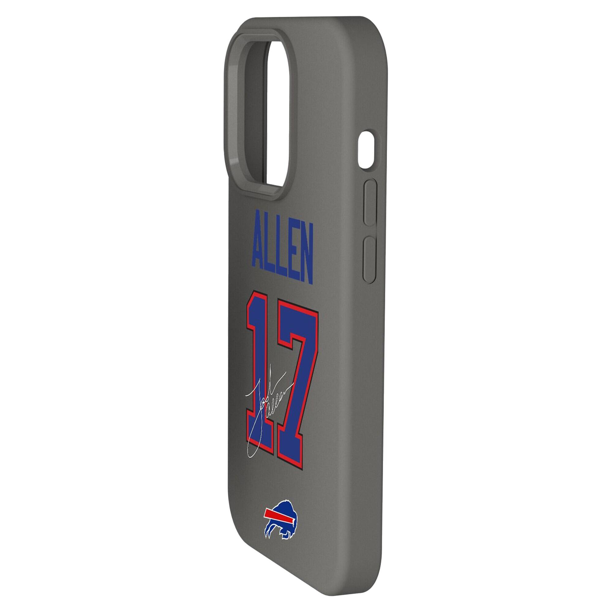 Alt View 1. Keyscaper - Josh Allen Gray Buffalo Bills Ready Soft Touch iPhone Case - 15 - Gray.