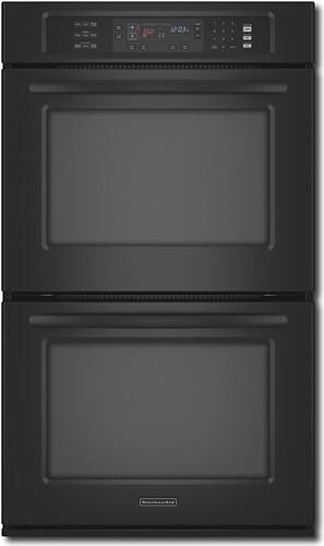 Front Standard. KitchenAid - Architect II Series 30" Built-In Double Electric Convection Wall Oven - Black.