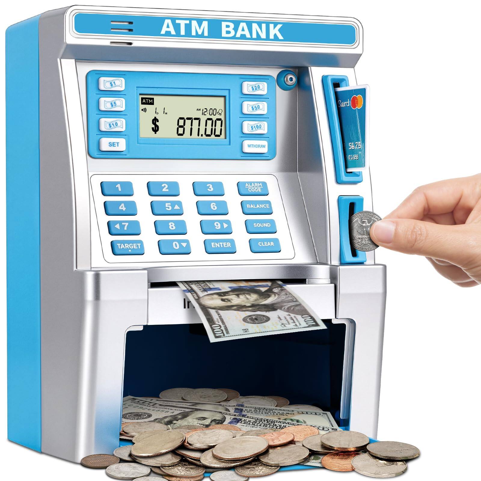 JETRANSPORT - Piggy For Atm Machine Real Money With Debit Card Bill Feeder Recognition Balance Calculator Electronic
