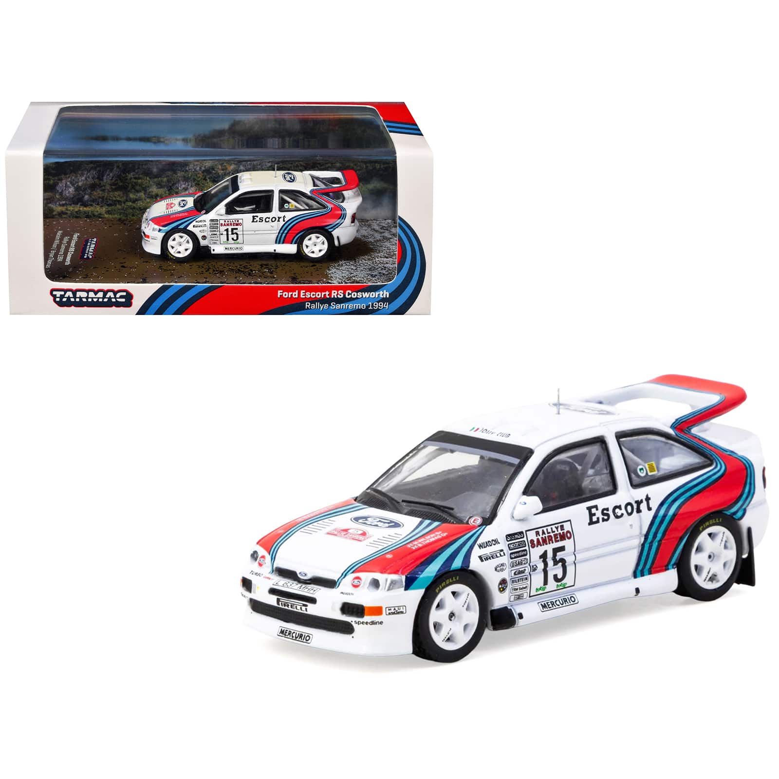 "Ford Escort RS Cosworth WRC #15 ""Rallye Sanremo"" (1994) ""Hobby64"" Series 1/64 Diecast Model Car by Tarmac Works" price history on PriceWatchPro