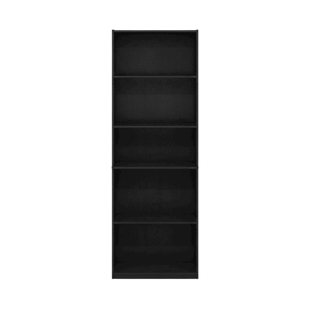 Back. FurniFact - Wooden Bookcase in Finish with Adjustable Shelves for Home Office - Darkwood.