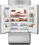 Front Standard. KitchenAid - Architect II 22.6 Cu. Ft. Side-by-Side Refrigerator with Bottom-Mount Freezer - Stainless-Steel.