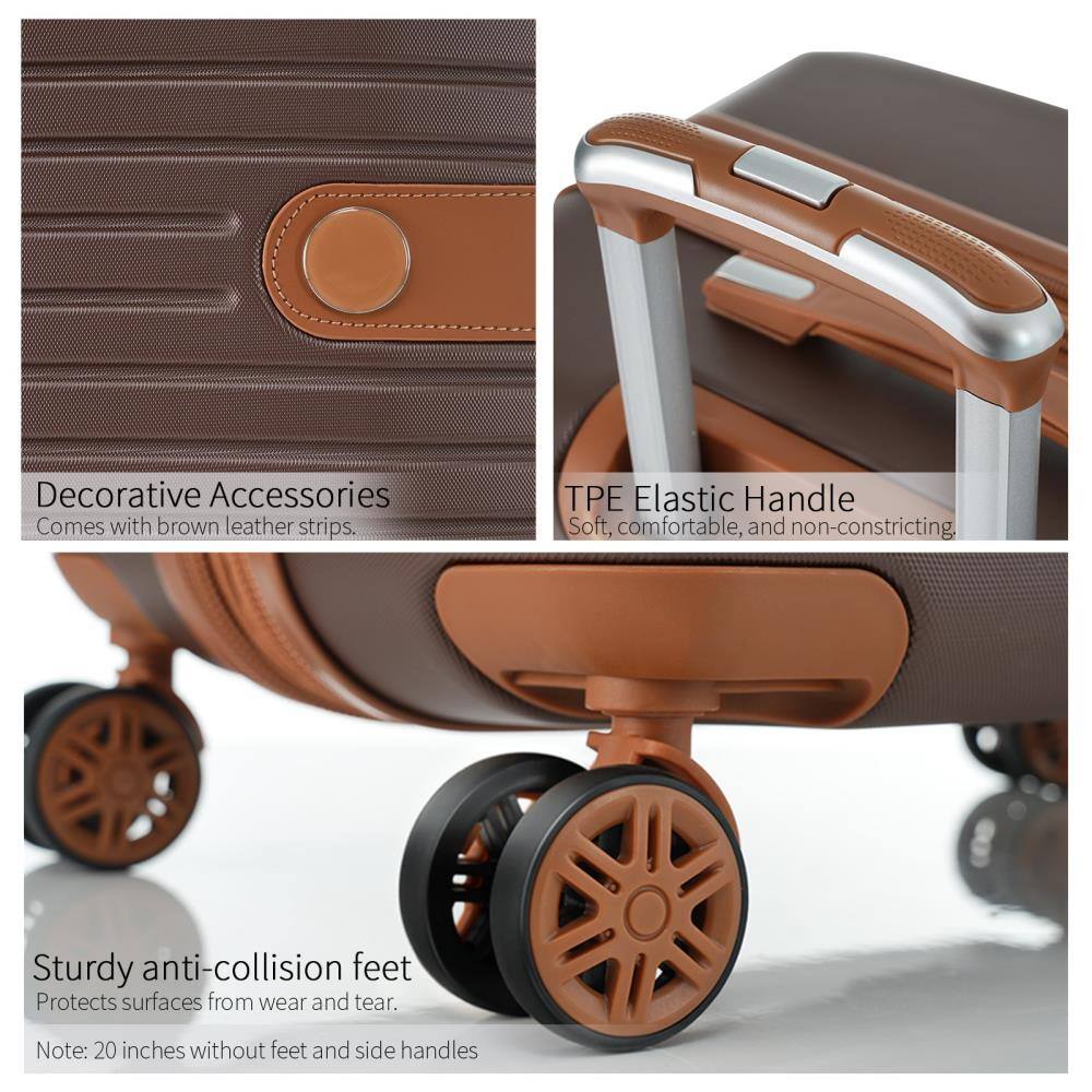 Decorative Accessories  
Comes with brown leather strips.

TPE Elastic Handle  
Soft, comfortable, and non-constricting.

Sturdy anti-collision feet  
Protects surfaces from wear and tear.

Note: 20 inches without feet and side handles